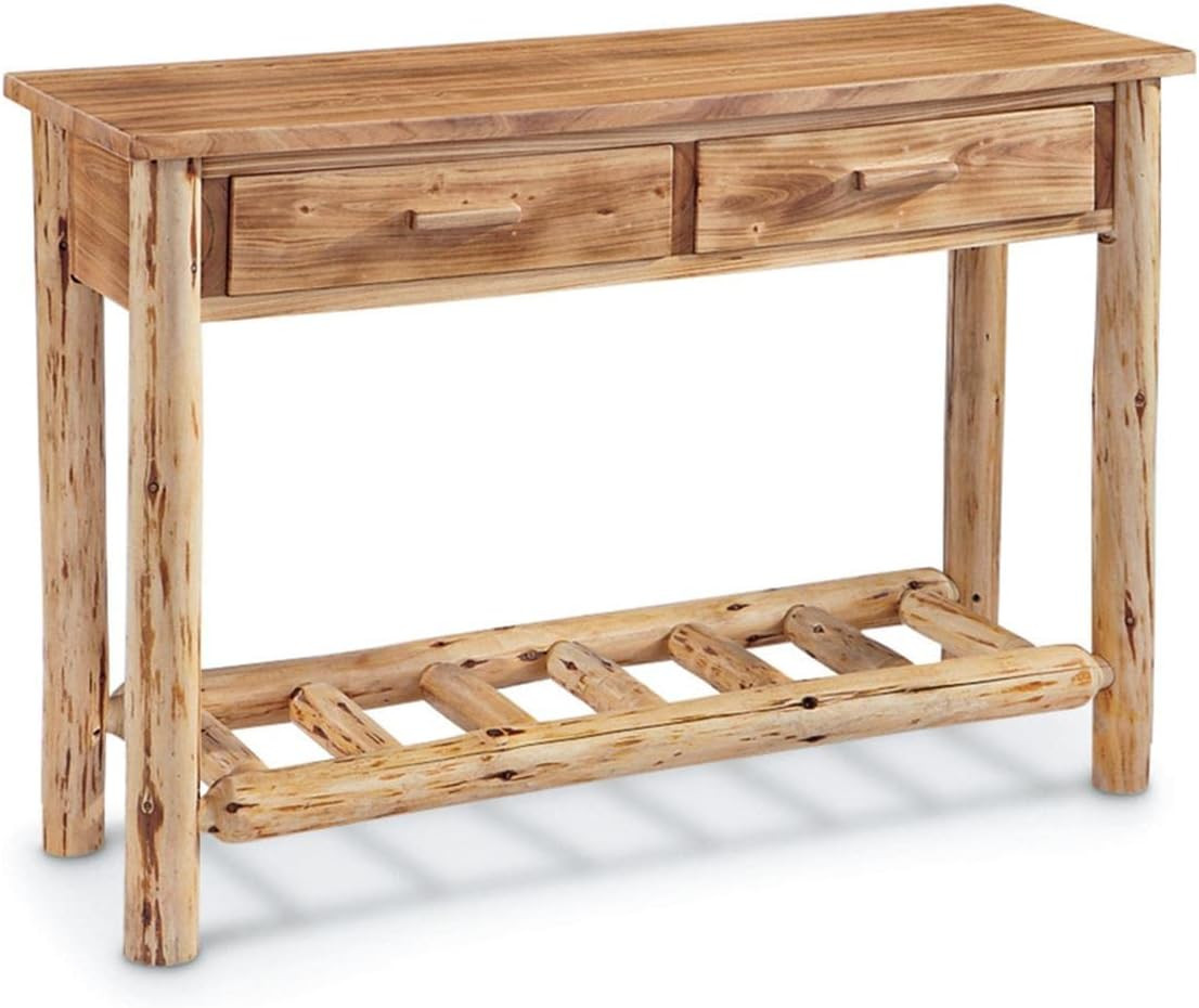 Rustic Log Sofa Table, Console Tables for Entryway, TV Stand, Wood Cabin Decor gallery