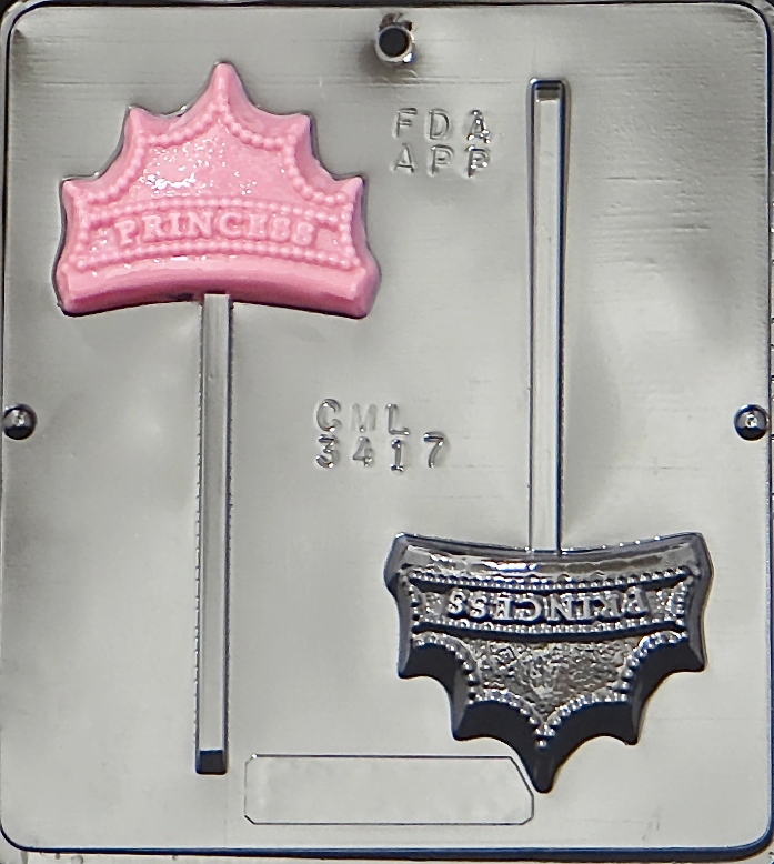 "Princess" Crown Lollipop Chocolate Candy Mold 3417 NEW gallery