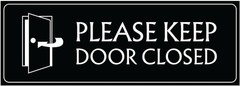 StickerJet Please Keep Door Closed Sticker 9”x3” Pack of 2 – Vinyl, Waterproof