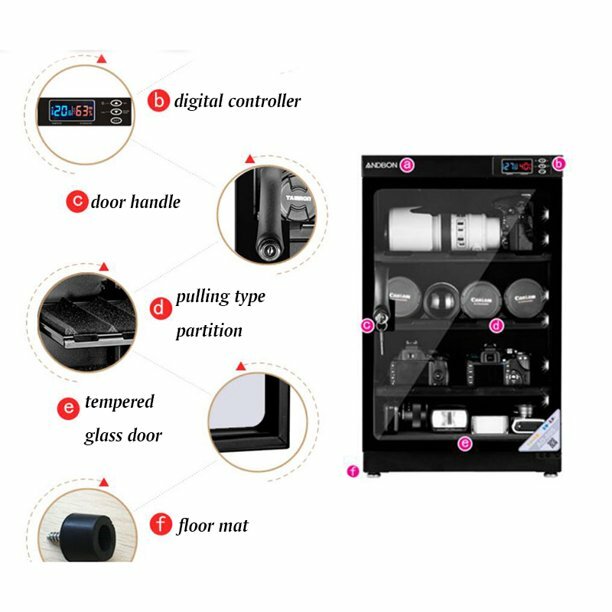 80L 4Tiers Camera Lens Dehumidifying Dry Cabinet Digital Noiseless Energy Saving gallery
