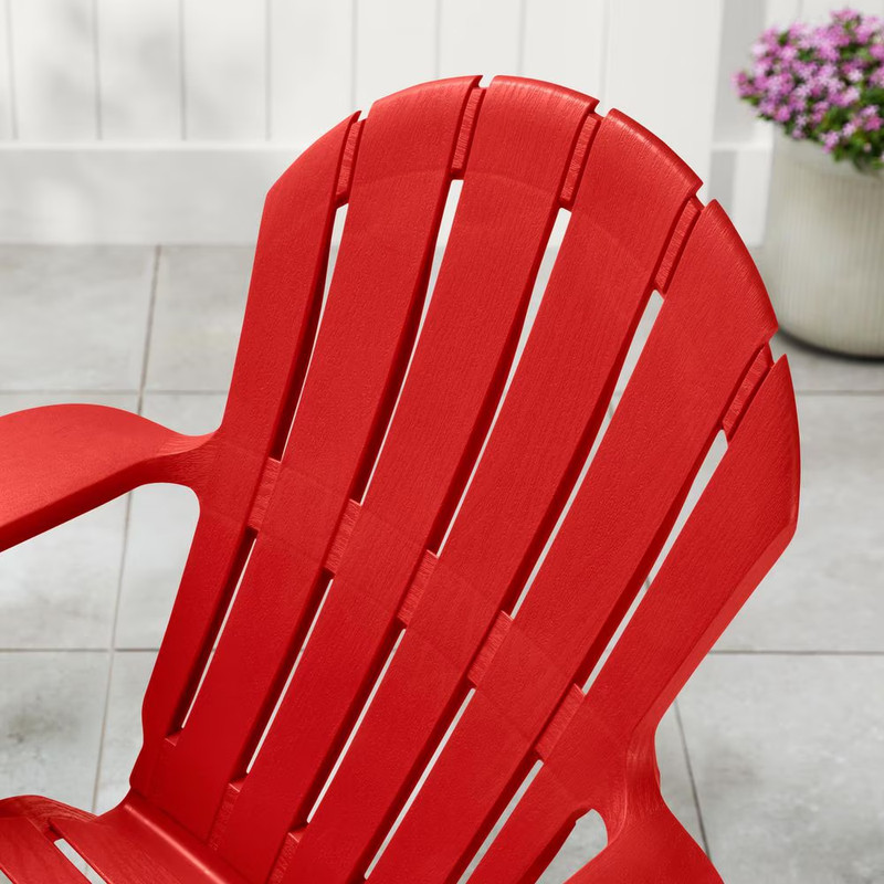 Ruby Red Plastic Adirondack Chair with Cup and Phone Holder gallery