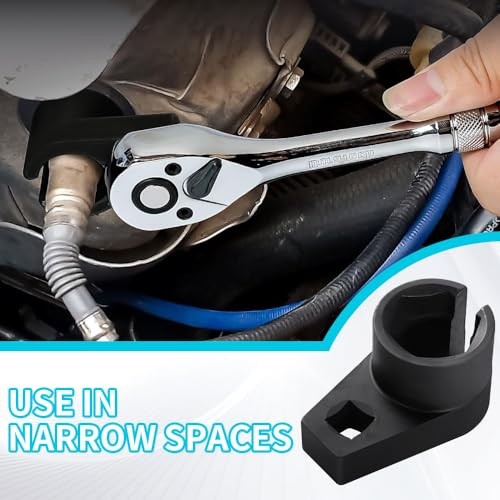 Offset O2 Sensor Socket, 7/8-Inch (22mm) with 3/8-Inch Drive, 3/8-7/8 1pcs gallery