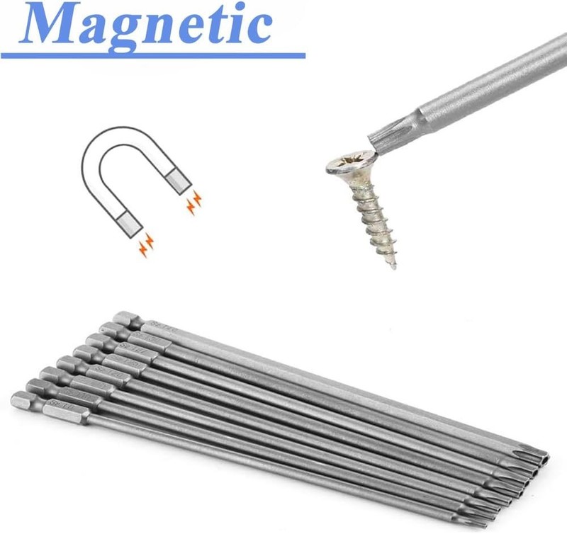Single Magnetic Torx Bit Security Pin 50-200mm Screwdriver 1/4" Hex Star T6-T40 gallery