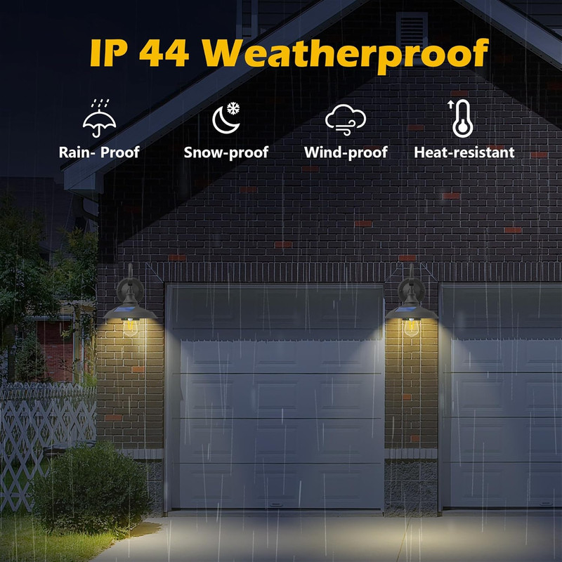 Rustic Solar Barn Lights with Motion Sensor - 3 Modes, Waterproof (2 Pack) gallery