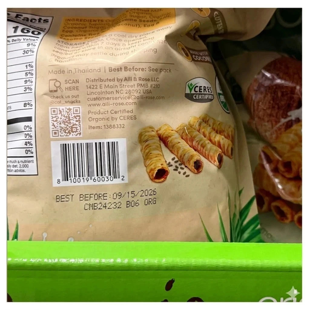 Tropical Fields Organic Crispy Coconut Rolls 11oz (3 Pack) Gluten-Free Snack gallery