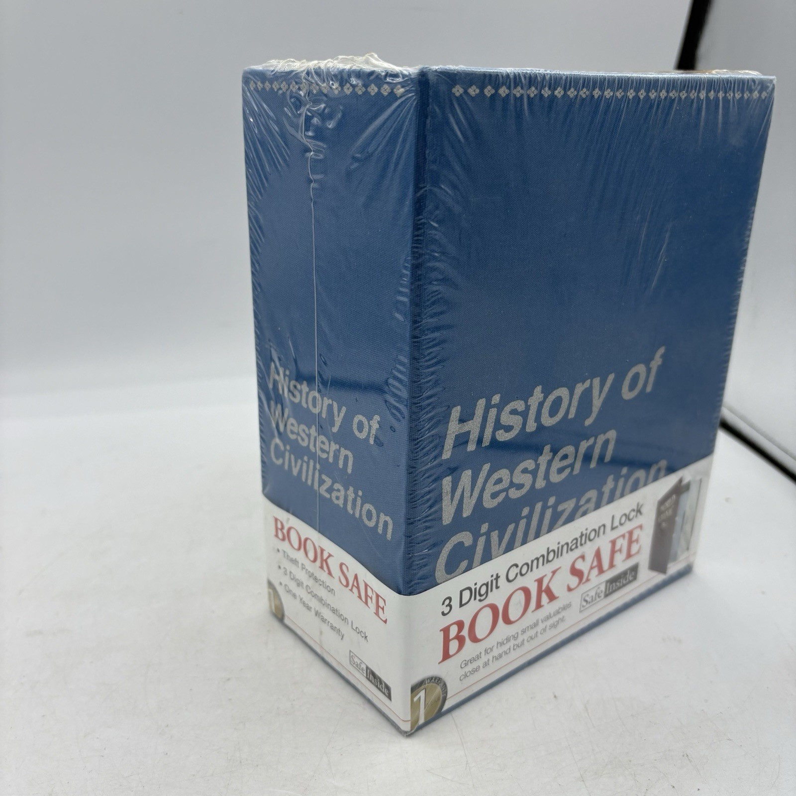 Safe Inside Book Safe 3 Digit Combo Lock Blue History West Civ Theft Protection gallery