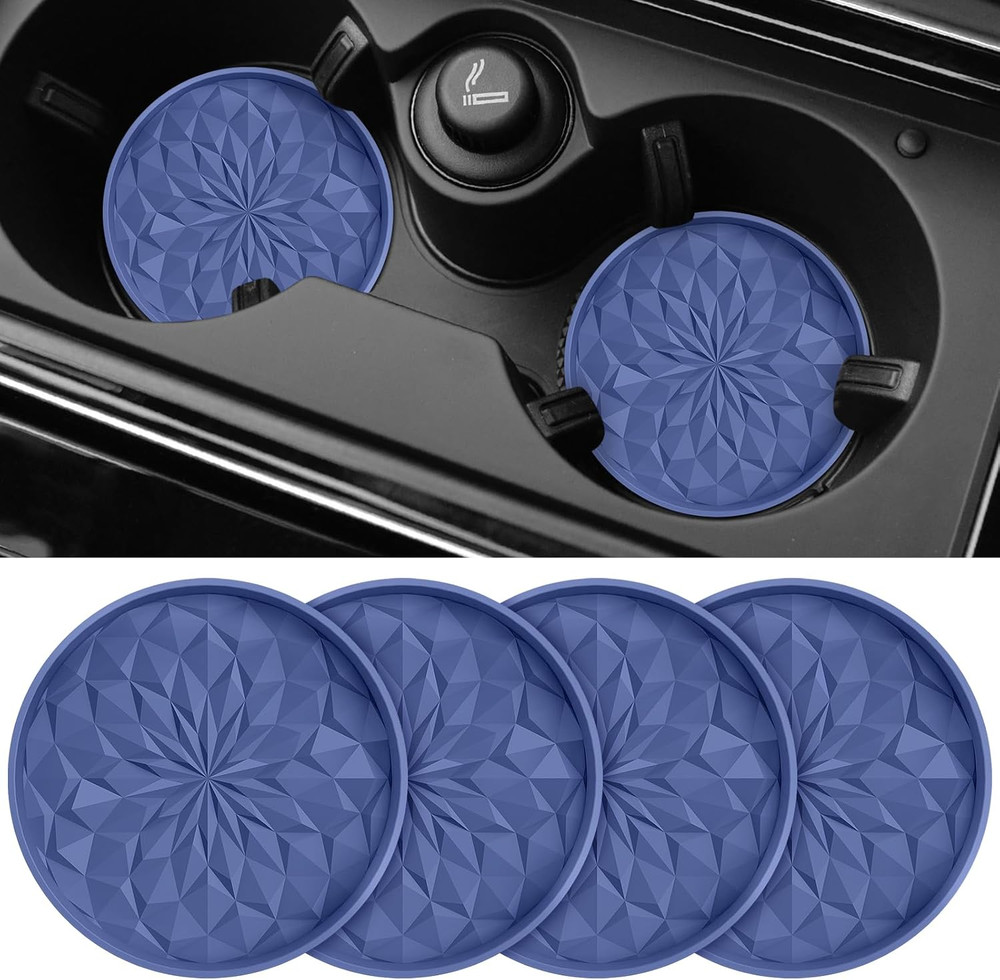 Car Coasters for Cup Holders [4 Pack] - 2.75In Silicone Auto Mug Mats - Universa