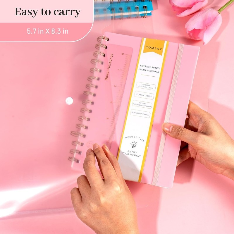 Waterproof Pink Spiral Bound Notebook - A5, College Ruled, Perfect for Notes gallery