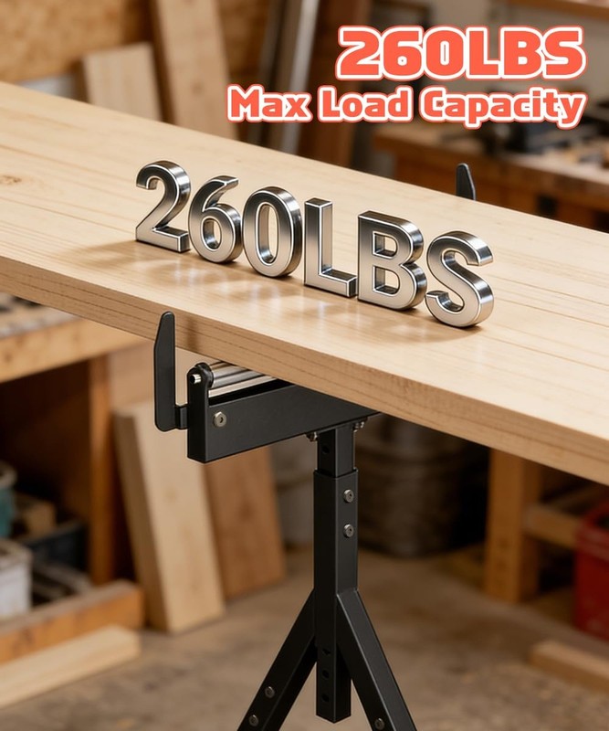 2-Pack Roller Stand for Woodworking, 260 LB Load Capacity, 29-42" Adjustable ... gallery