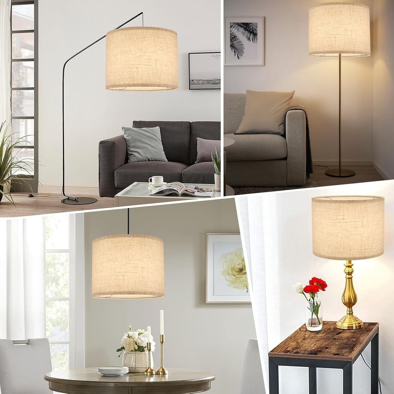 Beige Linen Drum 13x13x10in Lamp Replacement Shade gallery