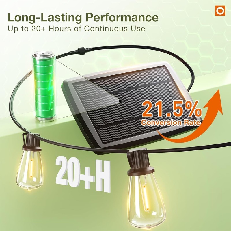 Outdoor Solar String Lights Waterproof 24 LED 48+6ft Patio Garden Patio gallery