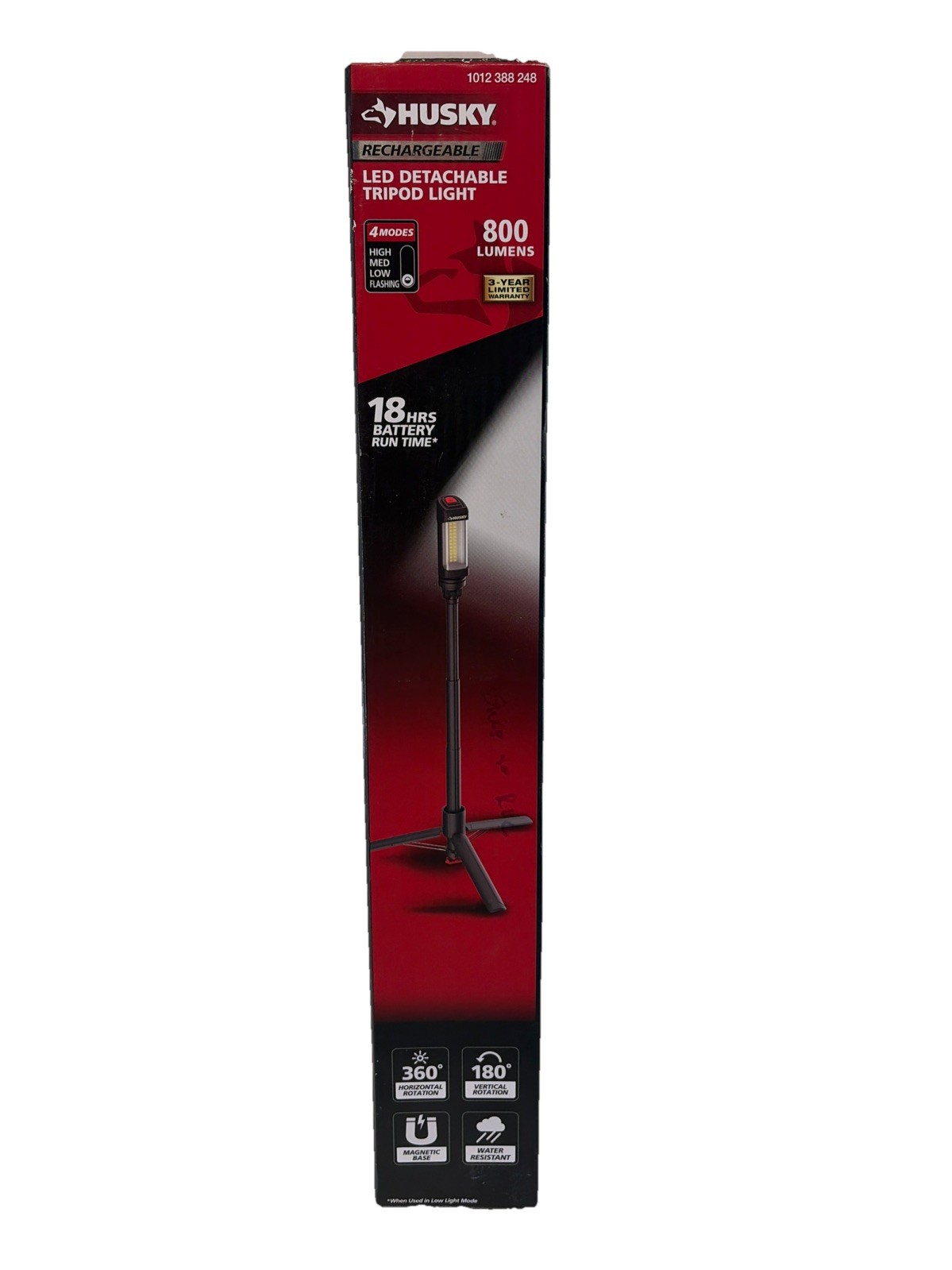 HUSKY 800 Lumen LED Work Light Rechargeable Detachable Tripod 4 Modes 18 Hr Batt gallery