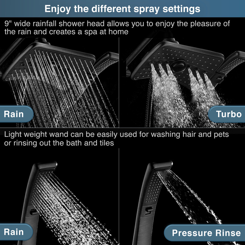 New Bright Showers Multi Function Rain Oil Rubbed Bronze Shower Head PSS3919-06 gallery