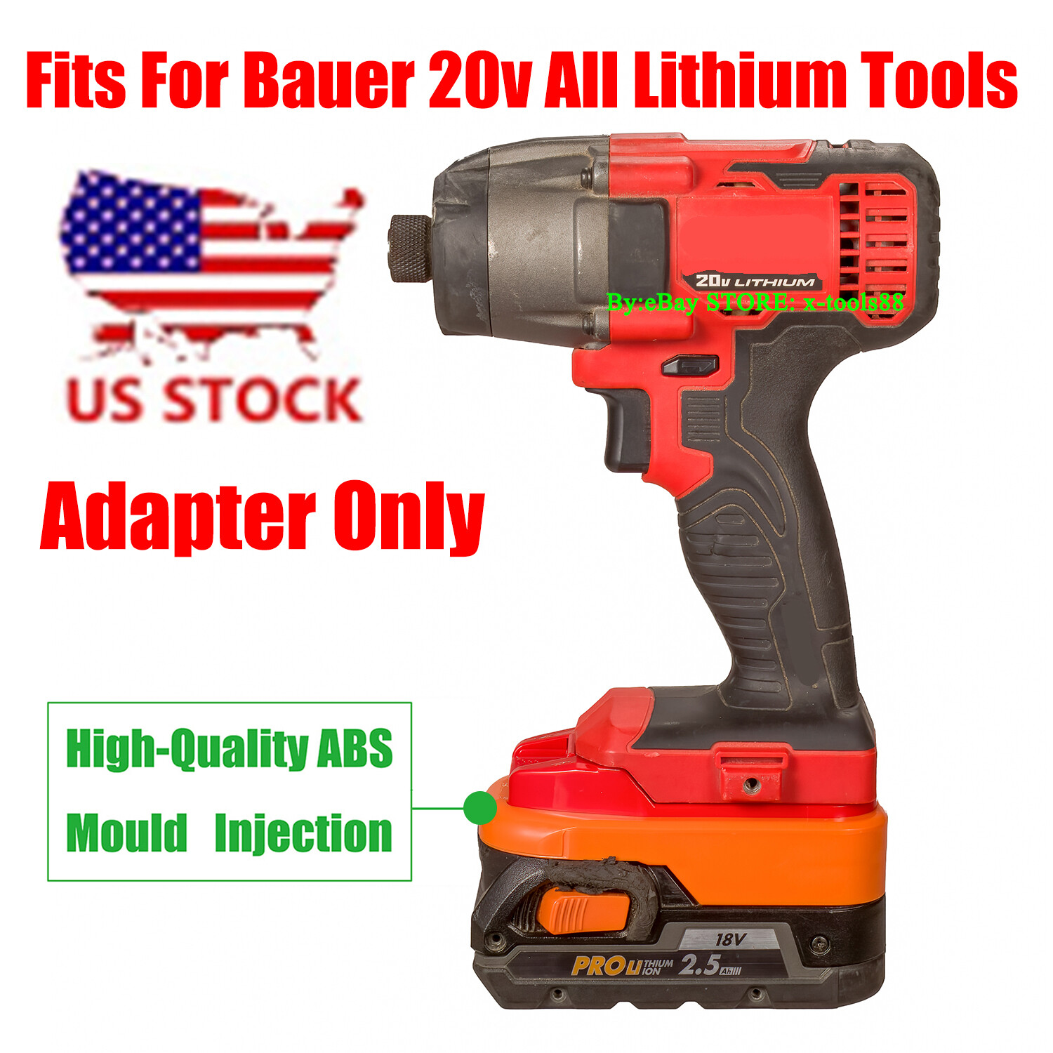 1x Adapter Upgrade for Ridgid 18v Li-lon Battery To Bauer 20v Cordless All Tools gallery