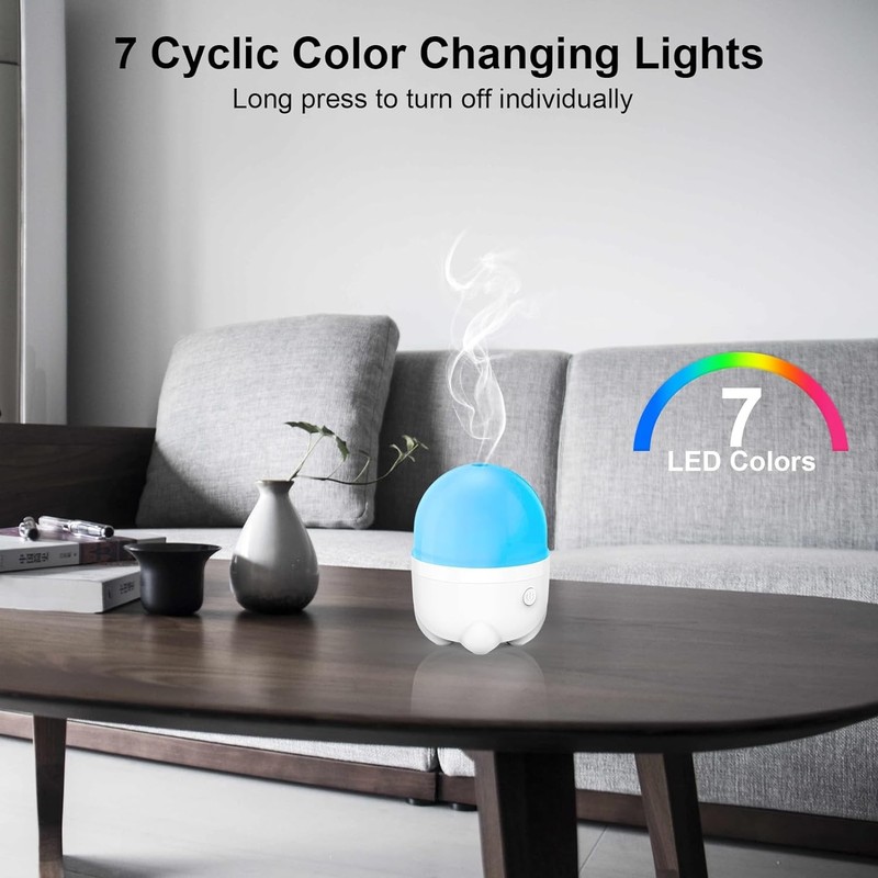150ML Cordless Essential Oil Diffuser, Rechargeable Battery Powered White gallery