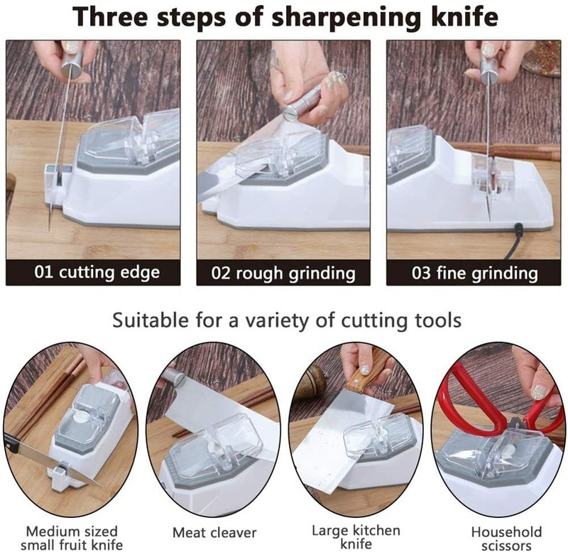 Electric Scissor & Knife Sharpener USB Charging Grinding Machine Straight Knives gallery
