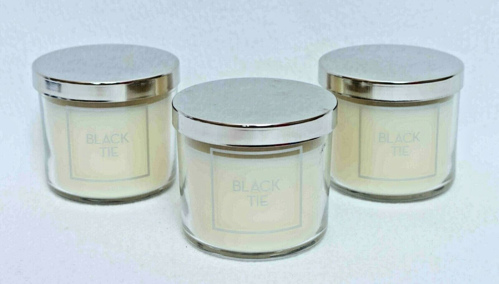 Bath & Body Works Candle BLACK TIE 4 oz Set of 3 Jars Burns 20-30 Hrs gallery