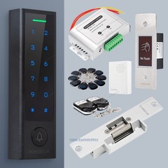 HOMSECUR RFID Keypad Door Access Control With 1100lbs Strike Lock+IR Exit Button