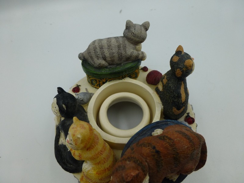 Candle Capper Cats Kittens Deb Strain Artist Vintage Candle Topper VTG gallery