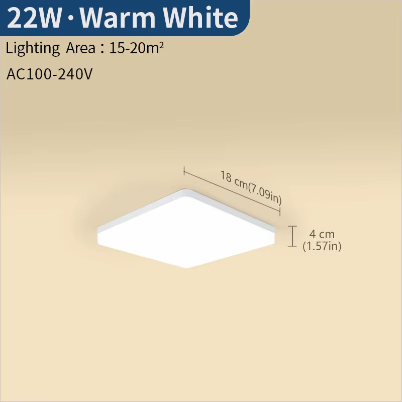 Square Led Ceiling Lamp Bedroom Lighting Neutral White Cold White Warm White 48W gallery