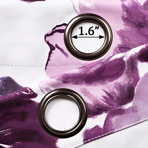 Leah Window Curtain 52"W x 84"L (Pack of 2) Purple & Gray Light Filtering gallery