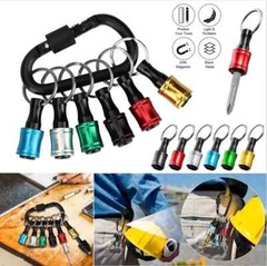 6Pcs 1/4″ Hex Shank Quick Release Keychain Screwdriver Drill Bit Holder Bits Set