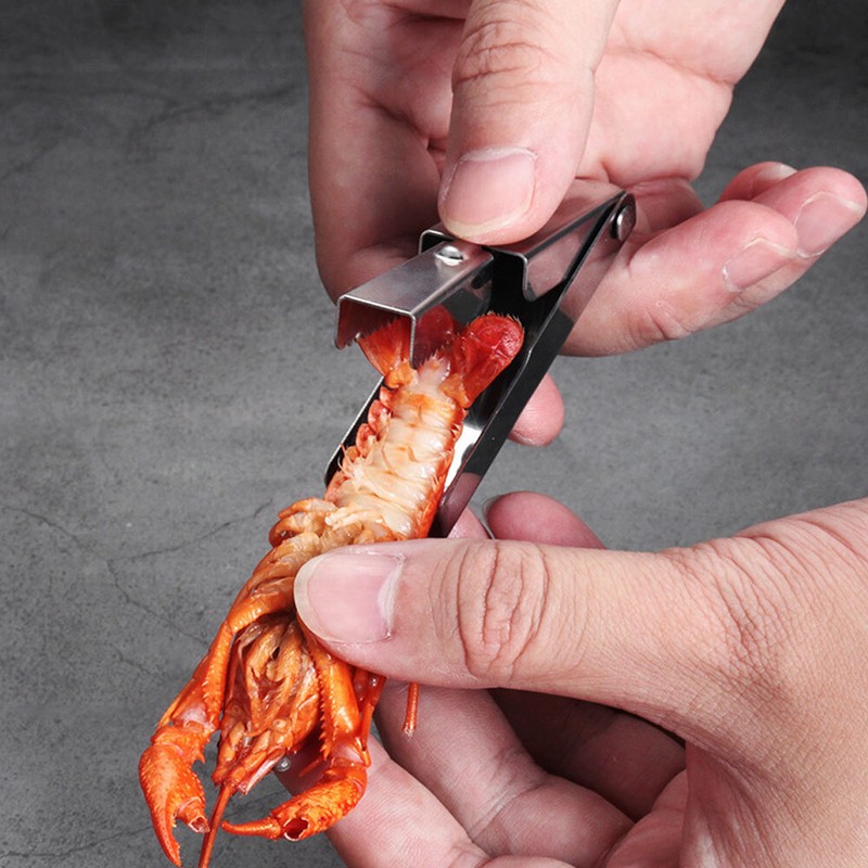 Practical Portable Crawfish Shelling Seafood Tools Peeler Stainless Steel Pocket gallery