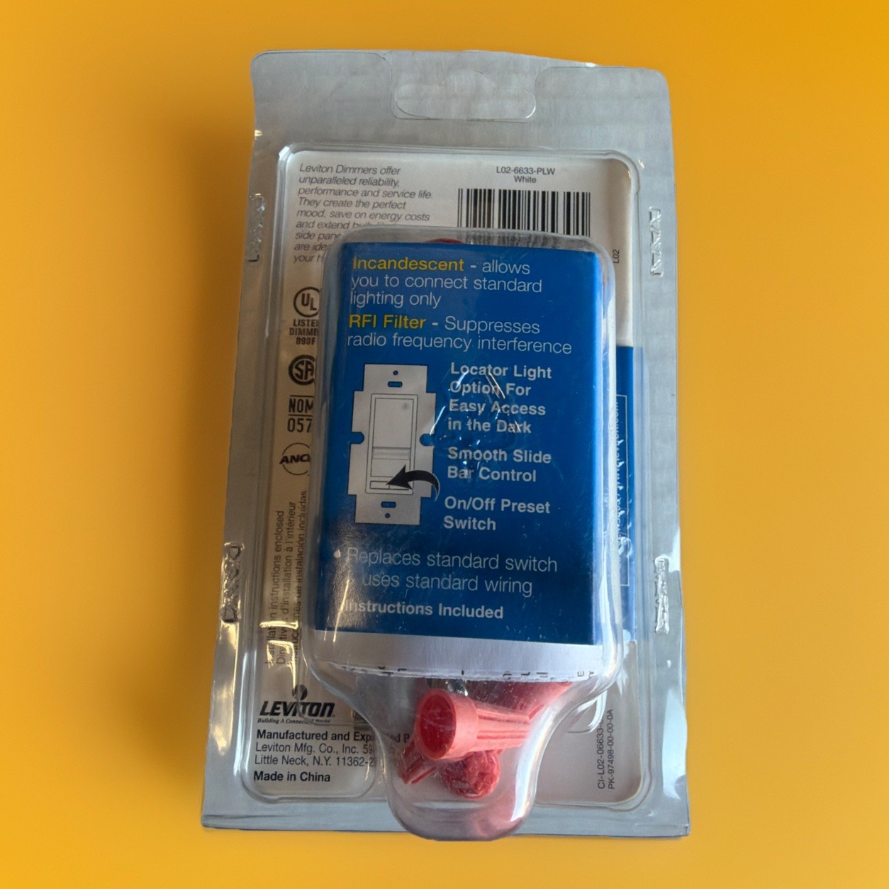 🔥 Leviton 6633-PLW Decora SureSlide Slide Dimmer Switch White ~ 1 Unit🔥 gallery