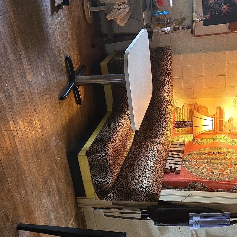 Leopard Animal Print Upholstered Corner Booth Banquette Sofa Brown/Black/Yellow gallery