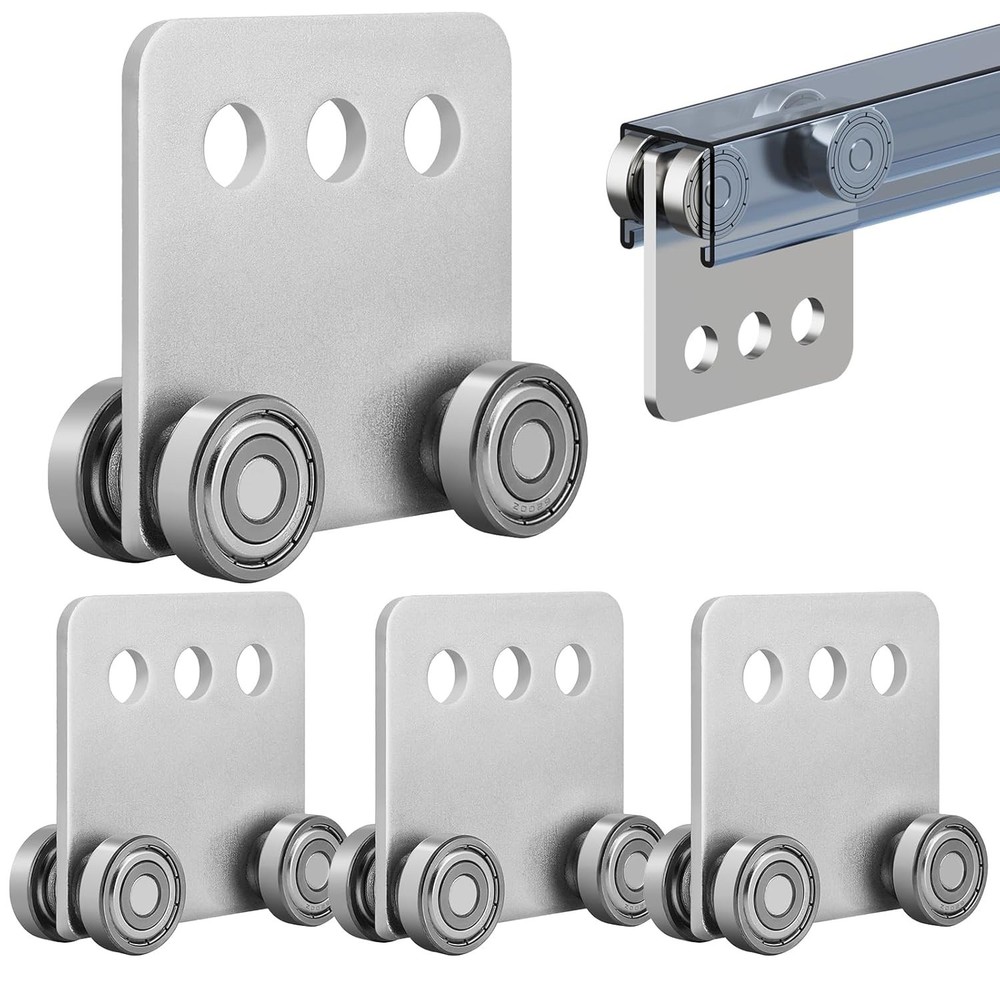 4PCS Trolley Assembly Rollers for 1-5/8" Strut Channel Four Bearing
