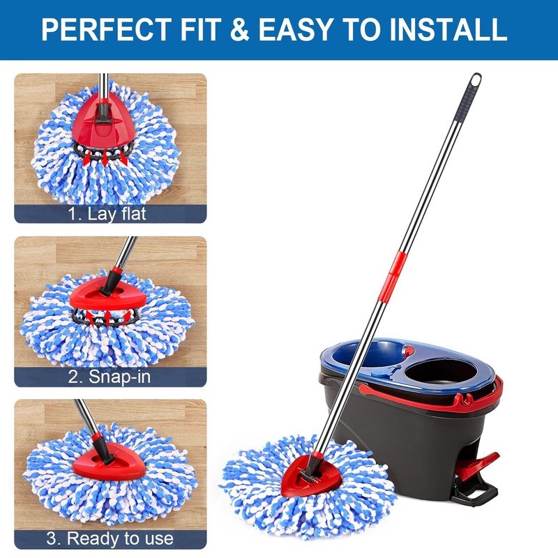 4 Pack Mop Replace Heads for O Cedar Rinse Clean 2 Tank System gallery