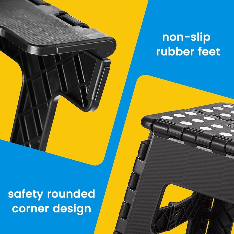 1-2PC Folding Step Stool Plastic Foldable Stools Non-Slip Portable 9" 11" 13" gallery