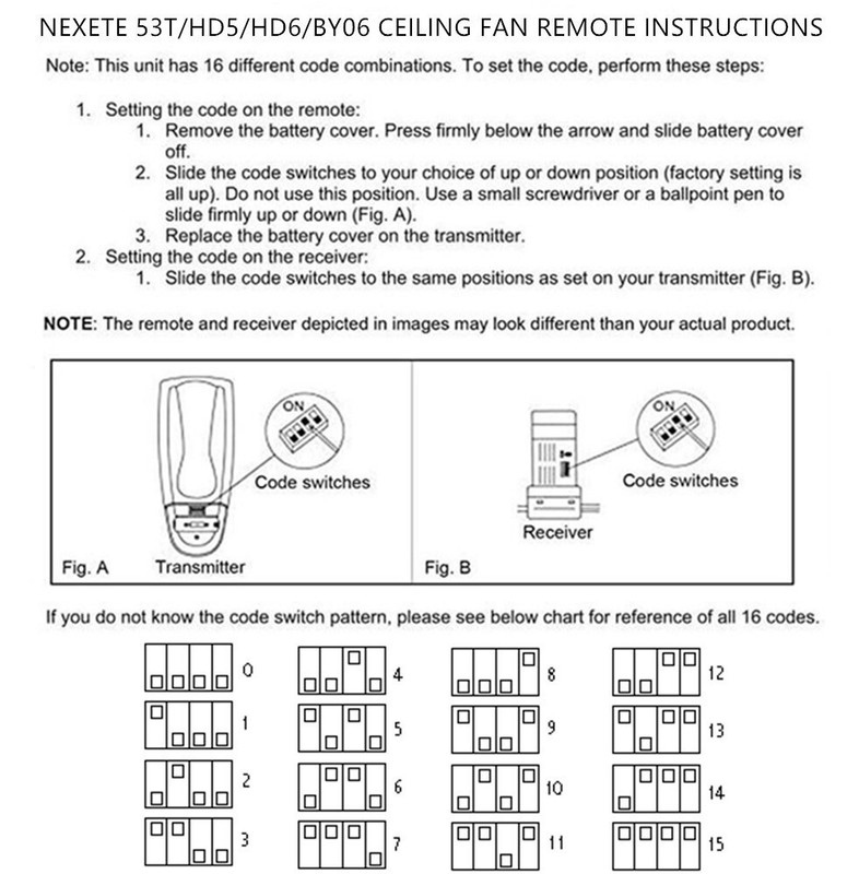 Reversing Ceiling Fan Remote Control for Hampton Bay Hunter UC7078T CHQ7078T gallery