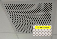 2’x2′ White Plastic Perforated Ceiling Tile with 1/2″ holes-2pack