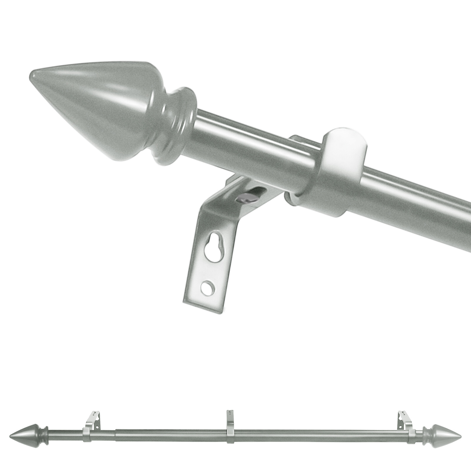 5/8“ Adjustable Lance Drapery Single Curtain Rod Set , 28”-48“/48”-84“/84”-120“ gallery