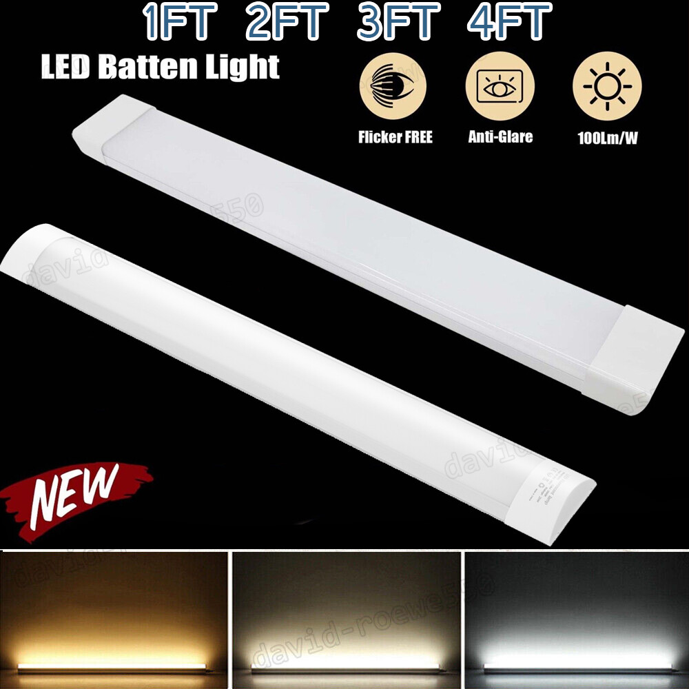 2FT 3FT 4FT LED Batten Tube Light Shop Lights Workbench Garage Ceiling Fixtures gallery