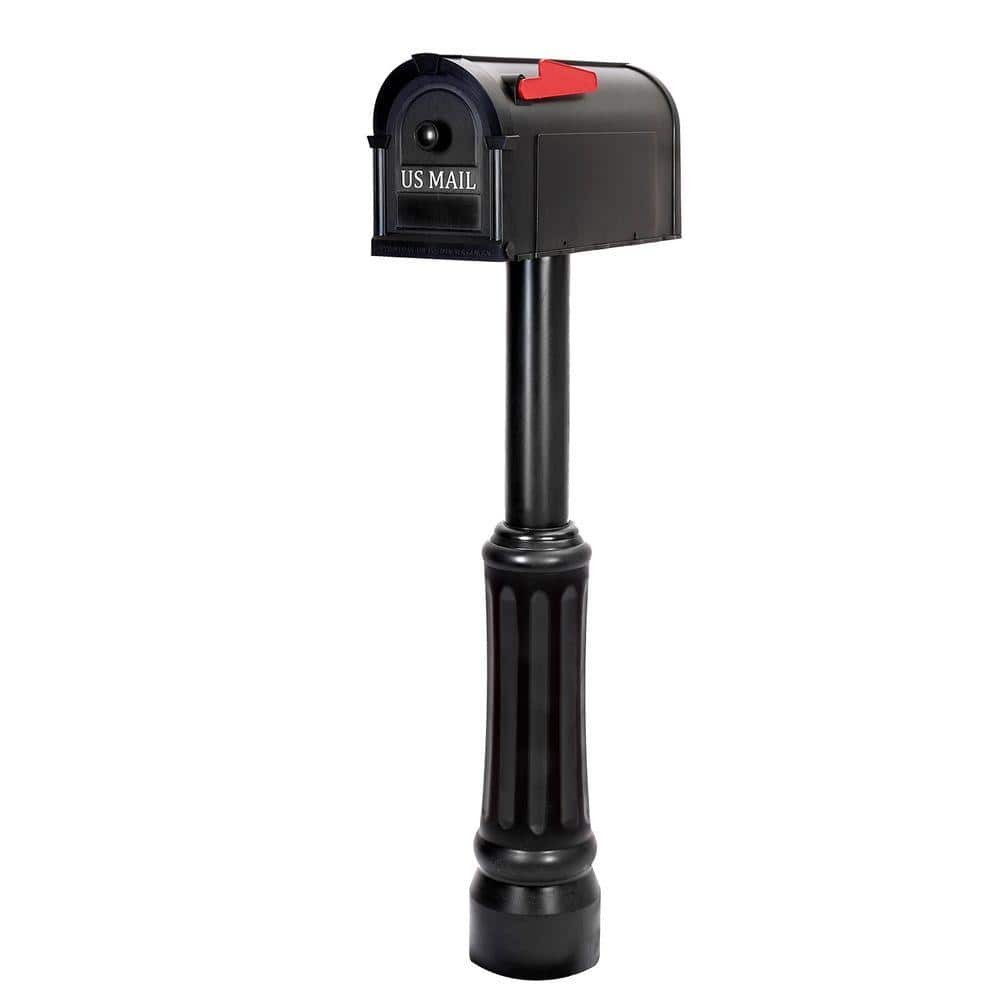 Mailbox and Post Kit, Black Durable Construction Will Not Rust, Hardware Include gallery