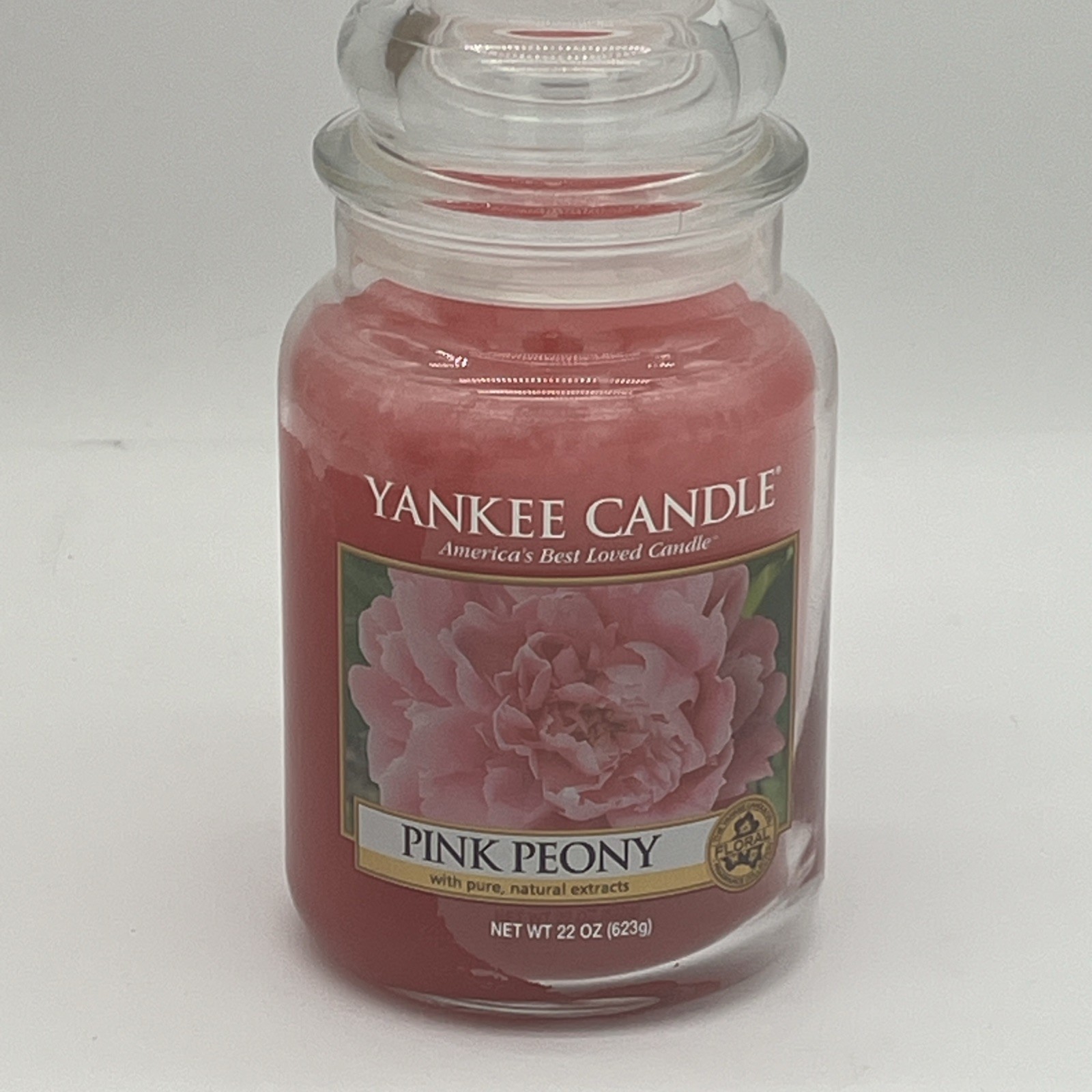 Yankee Candle Retired Rare Large PINK PEONY 22 Oz Candle New Unused gallery