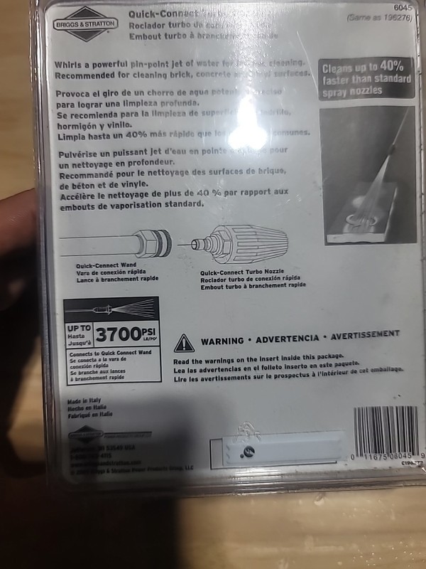Genuine Briggs &Stratton 6045 QuickConnect Turbo Nozzle Pressure Washer 3700 PSI gallery