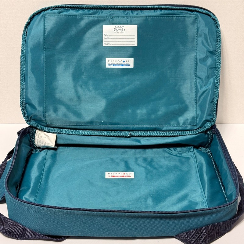 Pyrex Portable Teal Insulated Casserole Carrier Bag Microcore Hot Cold Thermal * gallery