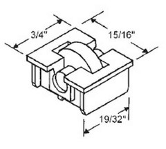 STB Window Roller Assembly, Nylon Wheel, 1/2″ Diameter – Package