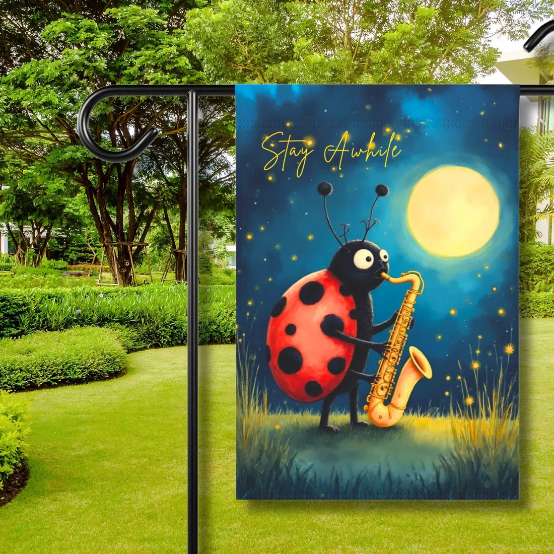 Ladybug Garden Flag | Spring Summer Fall Flag, Outdoor Wall Art, Porch gallery