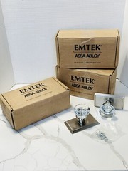 Emtek 8521 Dummy Rectangular Neos Rosette Round Georgetown Knob Polished Nickel