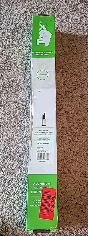 Trex Aluminum Surface Mount Post for 36 in. Rail Height ALPOSTMOUNT36 for deck gallery