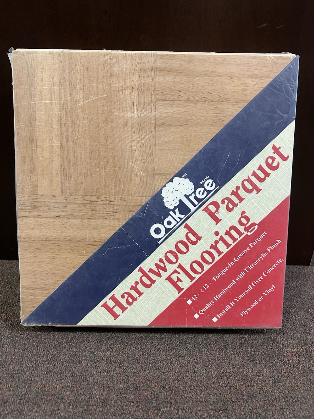 OakTree Hevea Parquet Hardwood Tile Flooring (10 Tiles/Package) CHESTNUT NEW! gallery