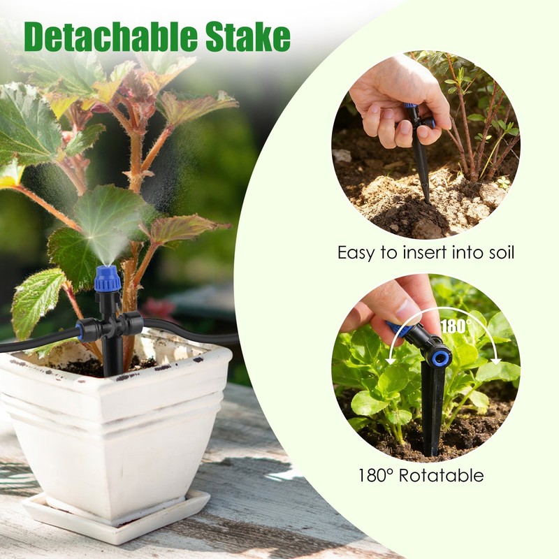 75Ft Drip Irrigation Kit Automatic Watering System with 20pcs Adjustable Nozzle gallery