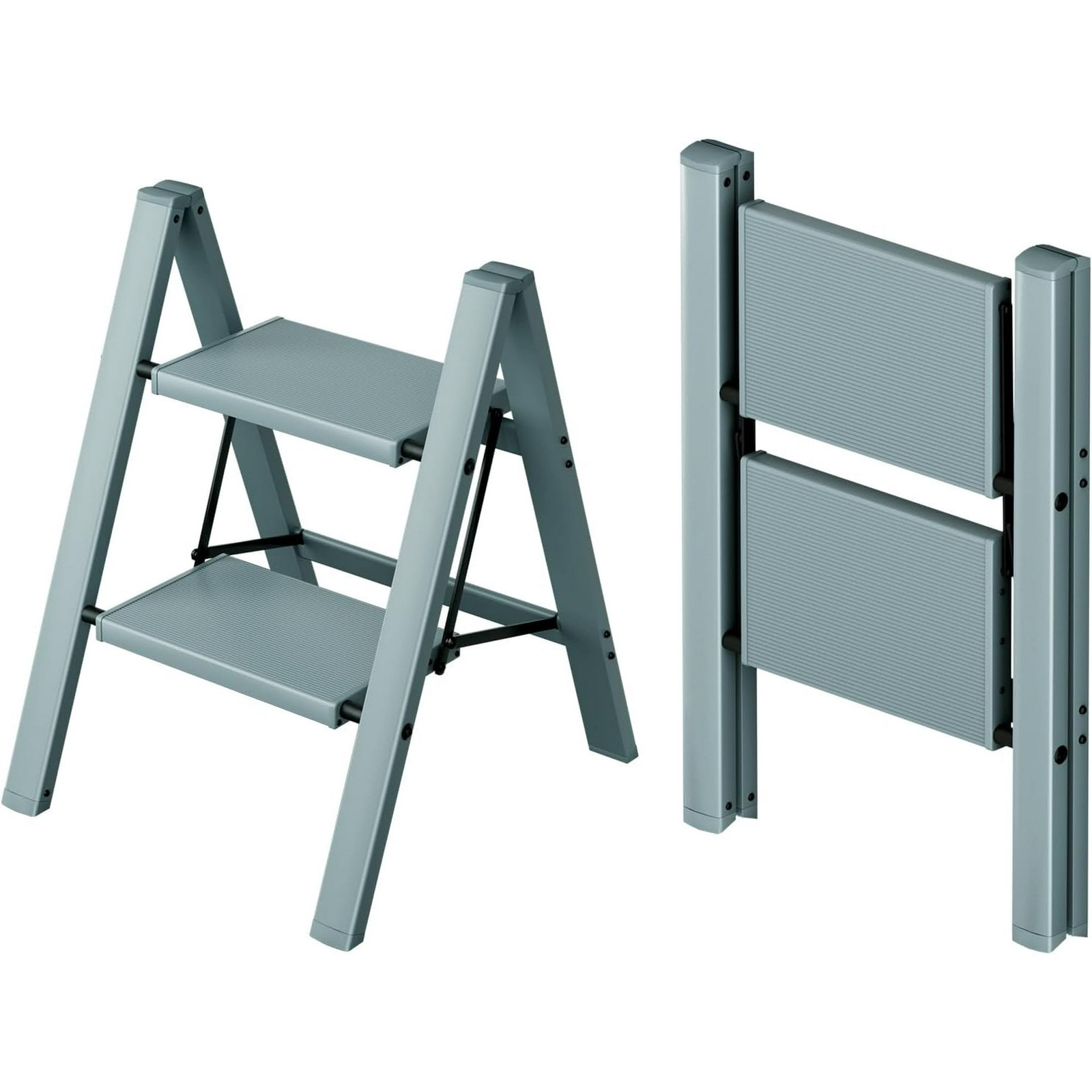 2 Step Ladder,Aluminum Lightweight Folding 2 Step Stool with Anti-Slip Wide Peda gallery