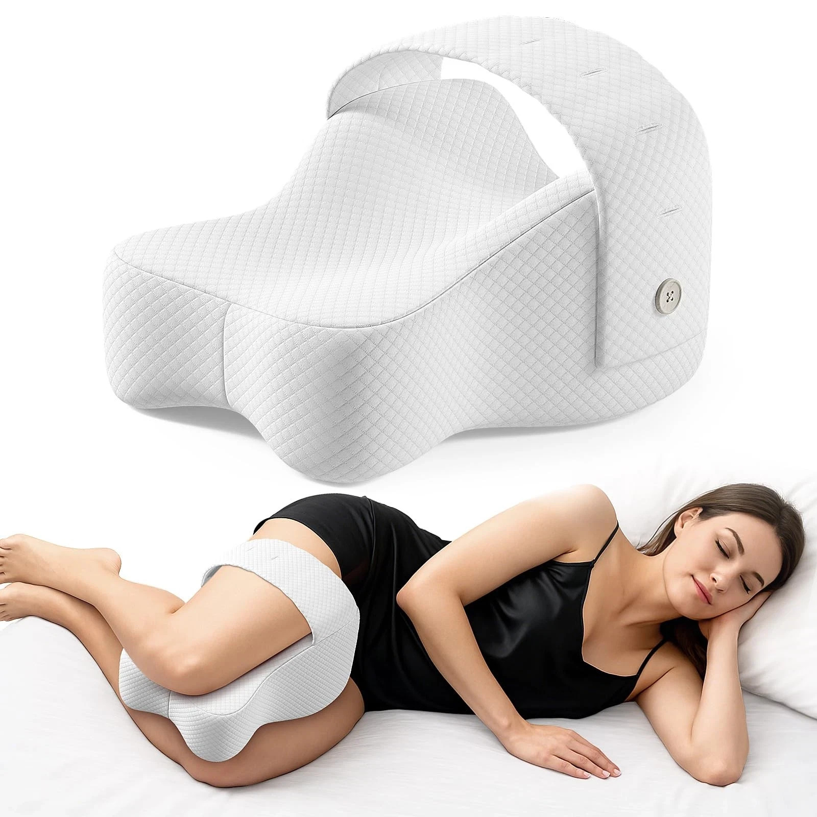 Memory Foam Knee Pillow for Side Sleepers, Adjustable Leg Support for Alignment gallery