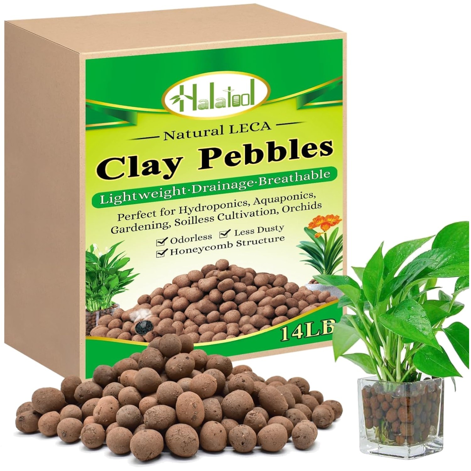 14LB LECA Clay Balls - Lightweight Hydroton for Orchids and Drainage gallery