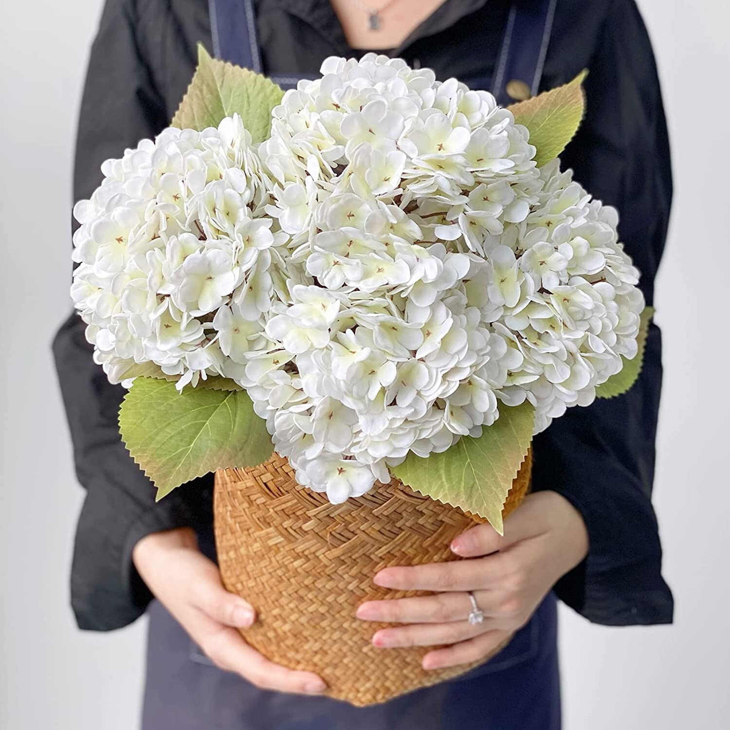 3pcs 25in Artificial Realistic Hydrangea Flowers 3D Real Touch 25in Extra Long gallery